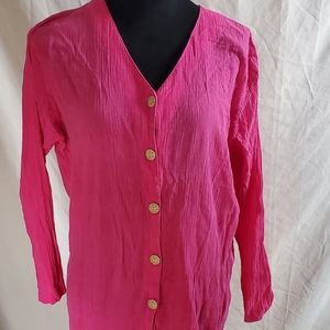 Alexandra Scott 100% Cotton Shirt, Size M, Pink
